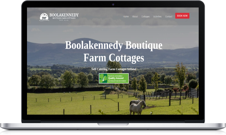 screenshot of Boolakenndy Self Catering cottages website