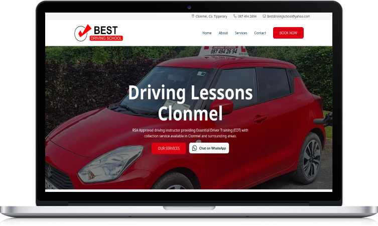 screenshot of the home page of Best Driving Schools website
