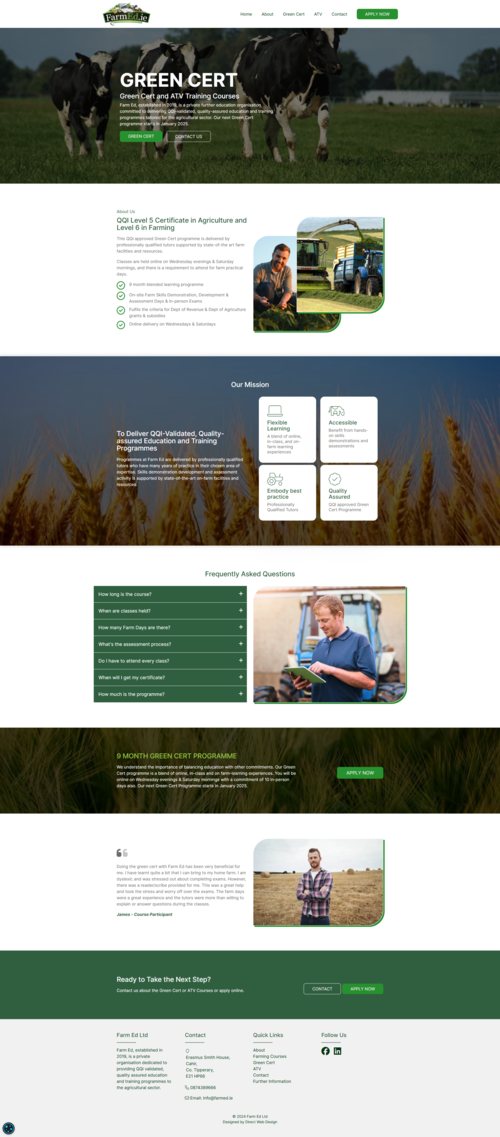 screenshot of Farm Ed website