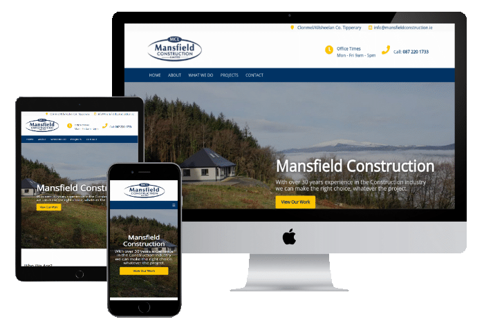 mansfield construction website portfolio screenshot