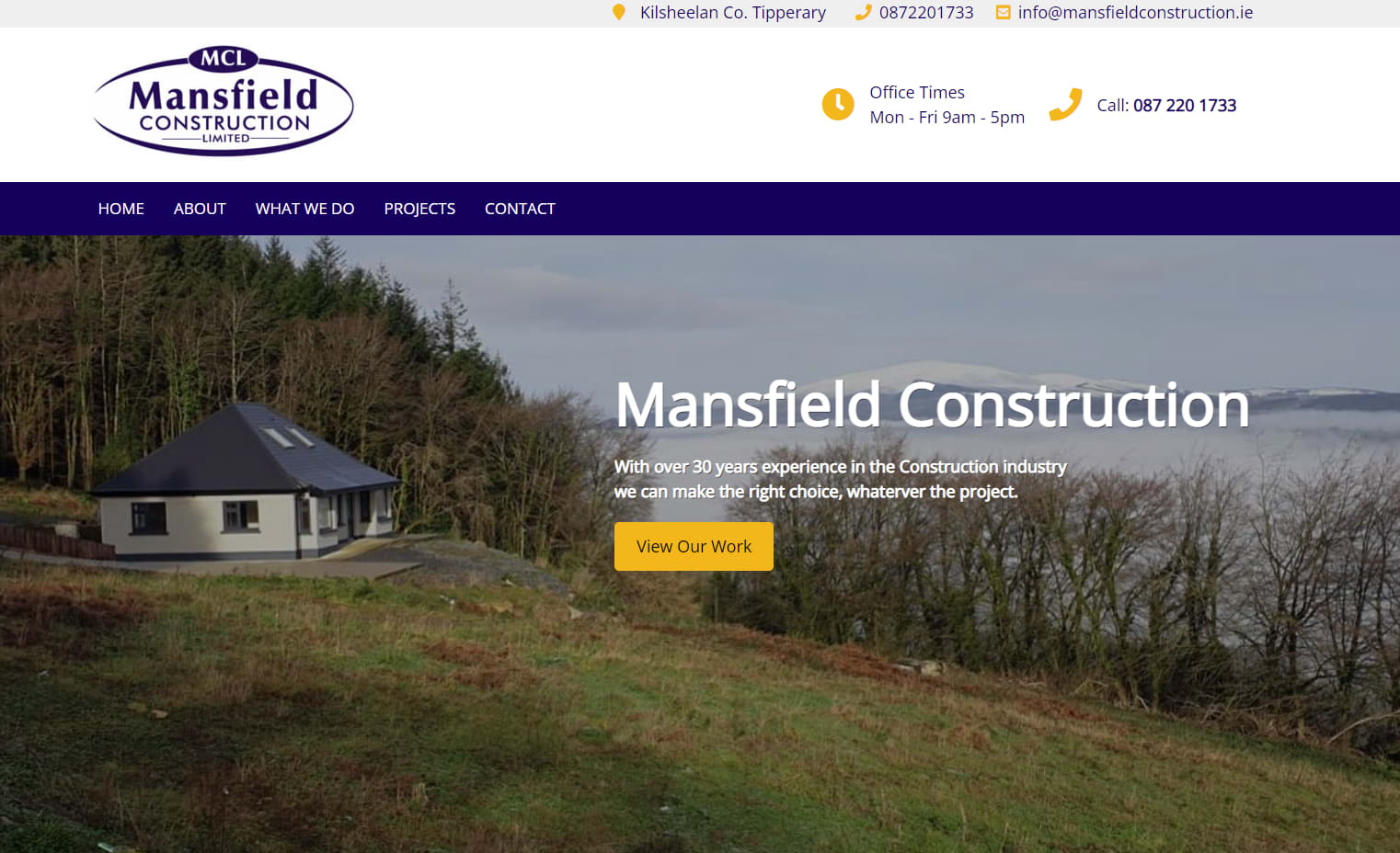 Mansfield Construction website picture